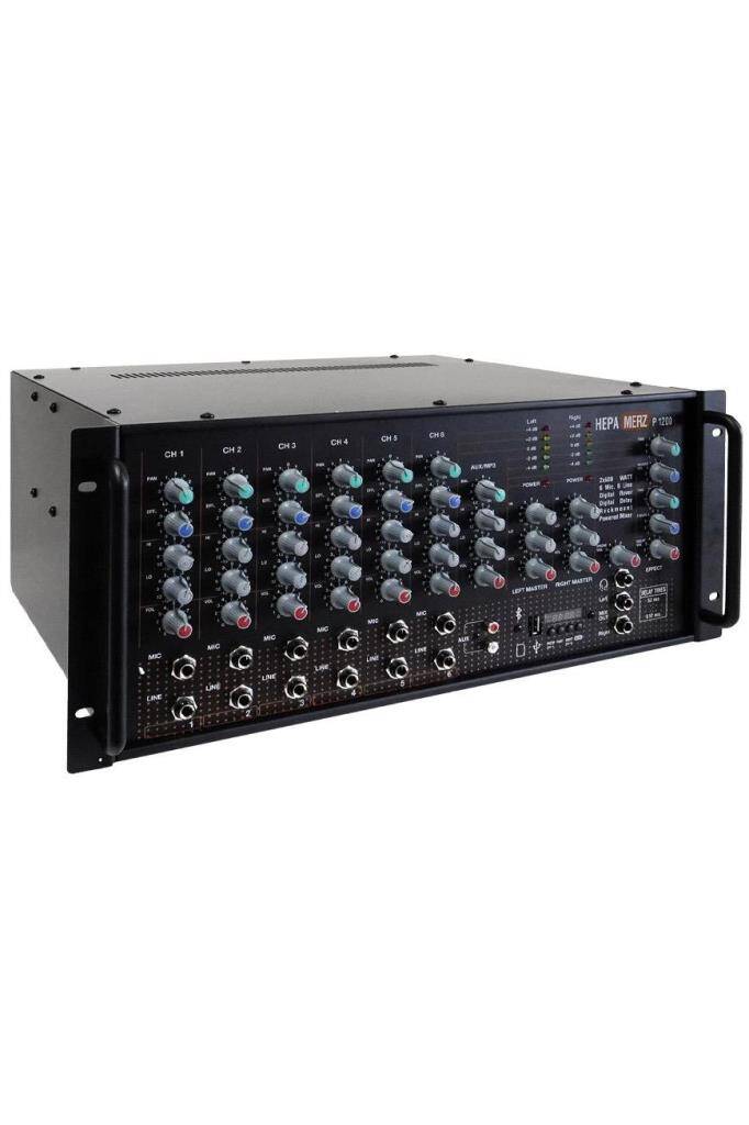 Hepa Merz Powerful P1200 Profesyonel Stereo Küp Power Mixer Anfi