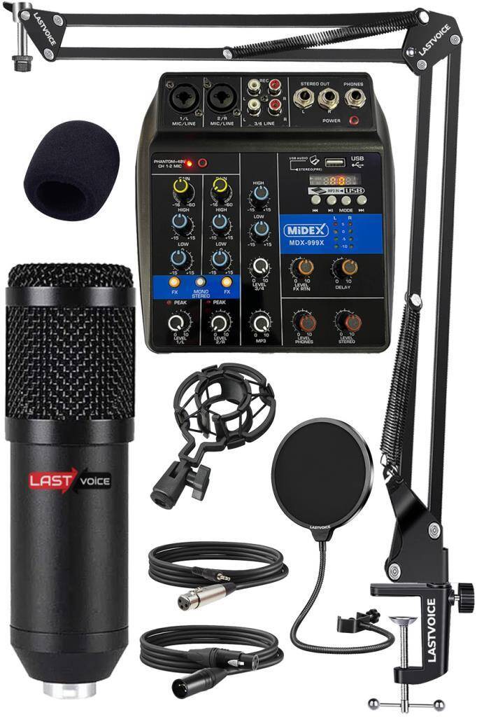 その他 SooyaStudio Red Bow Mori TTF 2024 Lastvoice BM800 Mikrofon Phantomlu Mikser + Stand + Shock Mount