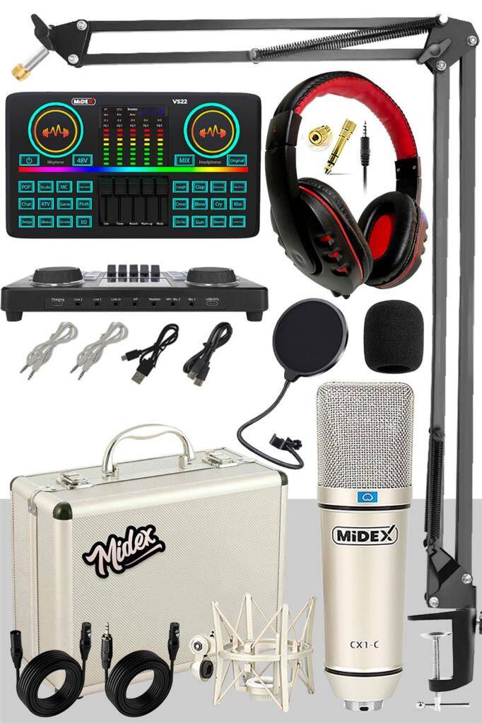 Midex CX1 Effective Set-2 Efektli Ses Kartı Mikrofon Kulaklık