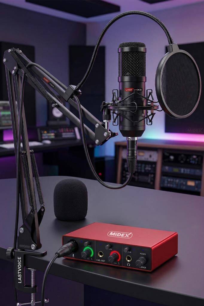 Midex GLX Paket-2 BM800 And Mikrofon Ses Kartı + Stand Set En