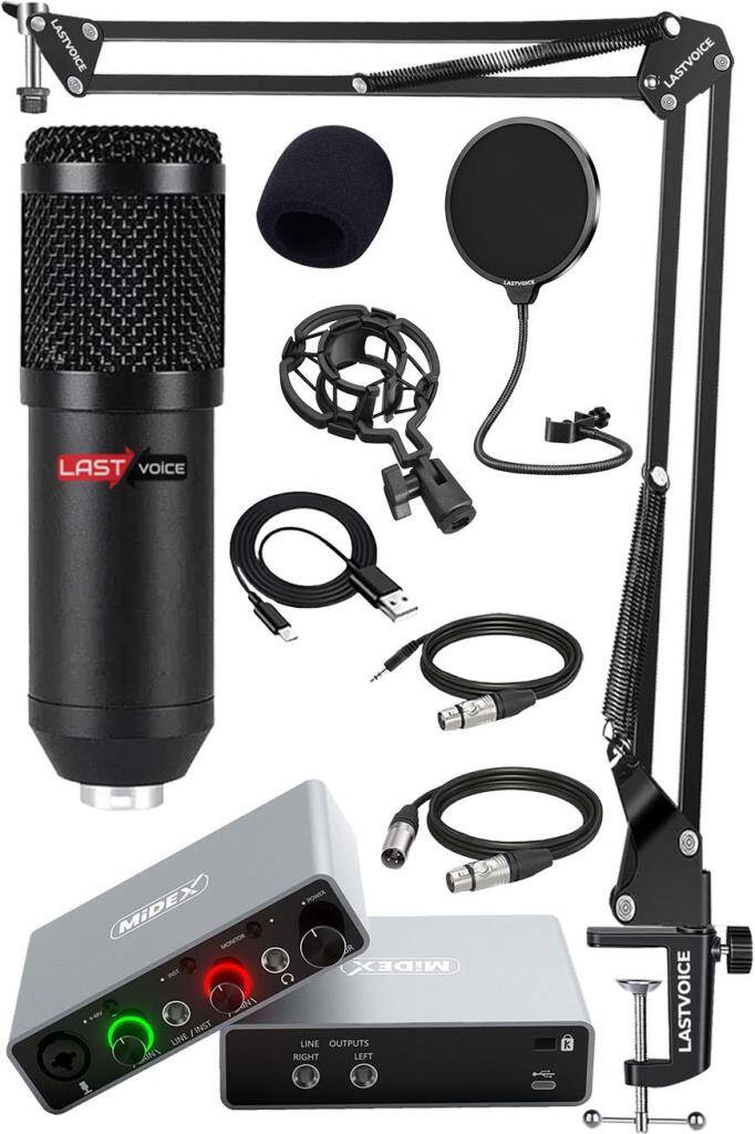 Midex Glx Paket-3 BM800 Mikrofon + Stüdyo Ses Kartı + Stand +