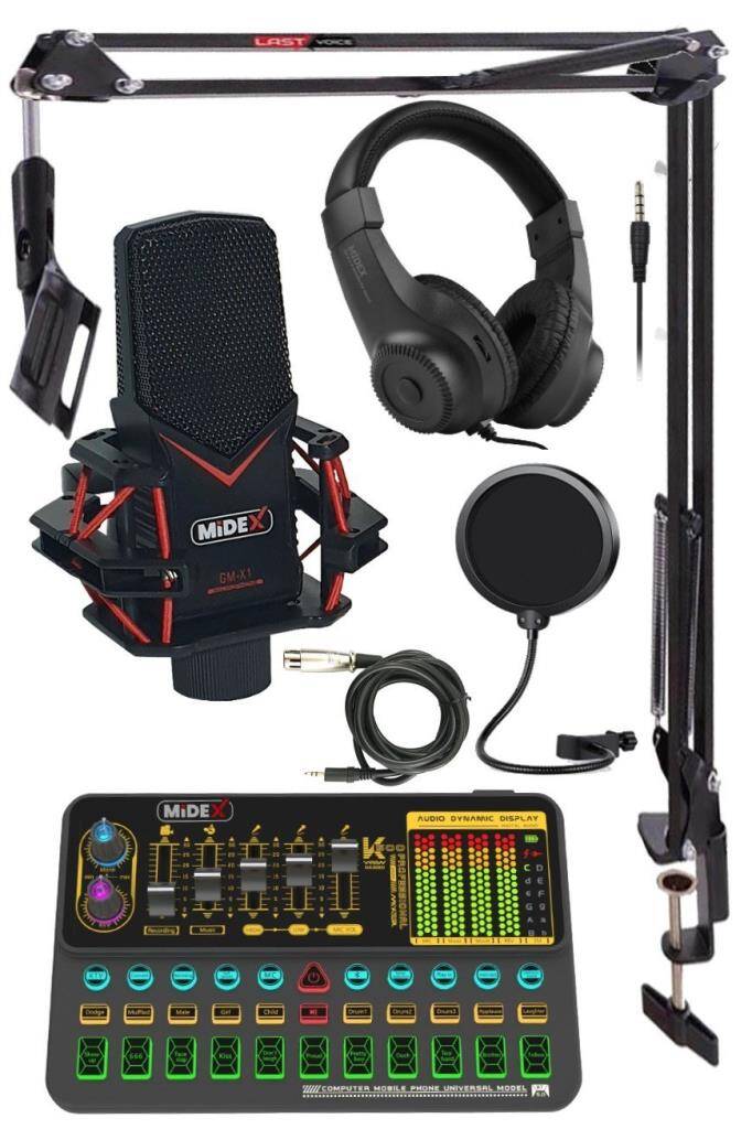 Midex GMX-1 Platinium Head Set Condenser Mikrofon Ses Kartı