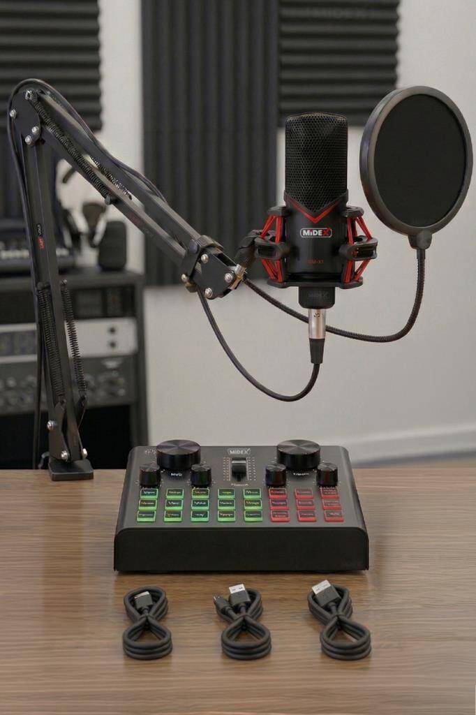 Midex GMX-1 Record Set Condenser Mikrofon Ses Kartı Canlı Yayın