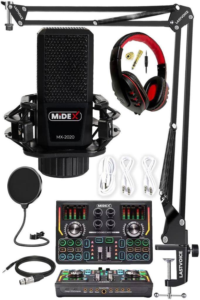 Midex MX-2020 Titanium Set Efektli Ses Kartı Mikrofon Kulaklık