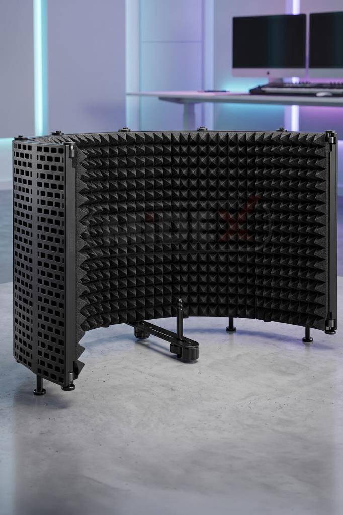 Midex PF-43 Mikrofon Ses Yalıtım İzolasyon Paneli 5 Bölümlü Ayaklı