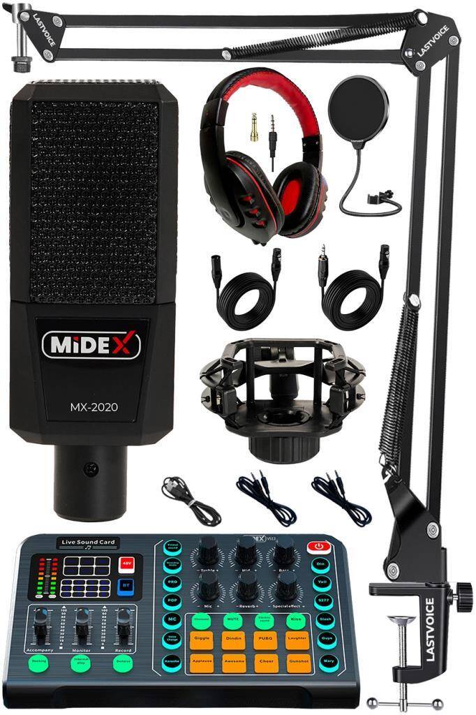 イリュージョニスト マディソンセット Midex Talent Paket-2 MX-2020 Mikrofon VS13 Ses Kartı Stüdyo Kayıt