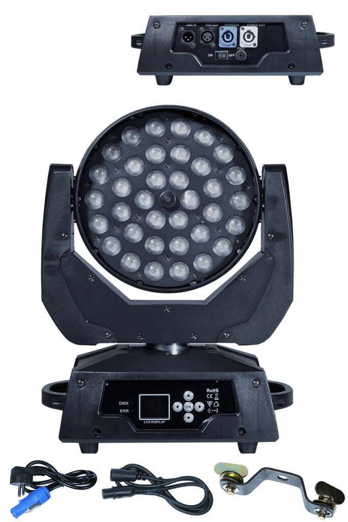 Quenlite ZL-1036 Zoom Wash 36x10W Moving Head Boyama Sahne Işık 16