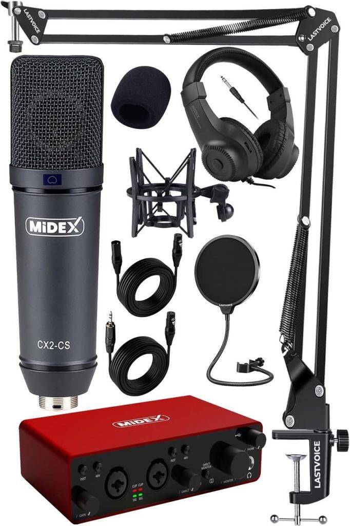 Stüdyo Ekipmanları Exclusive Paket-4 CX2 Mikrofon GLX-800 Ses